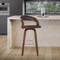 Armen Living Shelly 26" Counter Height Swivel Brown Faux Leather and Walnut Wood Bar Stool LCSHBABRWA26 - alternate 8